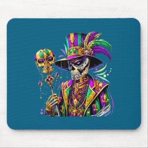Mardi gras costume sugar skull carnival new orlean mouse pad
