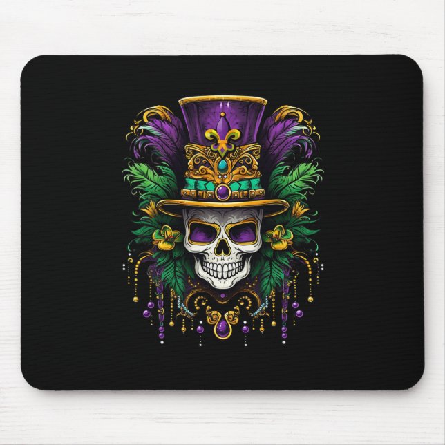 Mardi Gras Costume Sugar Skull Carnival New Orlean Mouse Pad (Front)