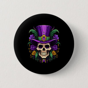 Mardi Gras Costume Sugar Skull Carnival Party Men  6 Cm Round Badge