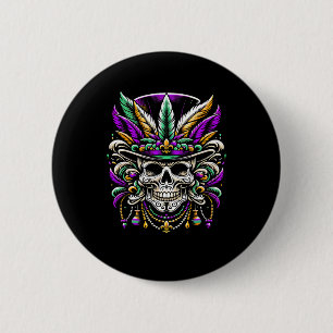 Mardi Gras Costume Sugar Skull Carnival Party Men  6 Cm Round Badge