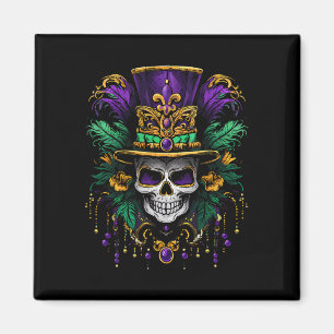 Mardi Gras Costume Sugar Skull Carnival Party Men Magnet