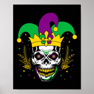 Mardi Gras Costume Sugar Skull Carnival Party Men Poster