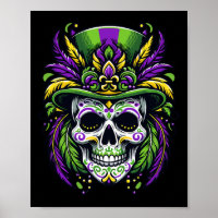 Mardi Gras Costume Sugar Skull Carnival Party Men