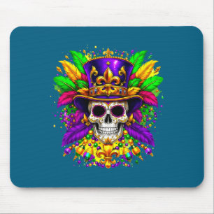 Mardi Gras Costume Sugar Skull Design Mouse Pad
