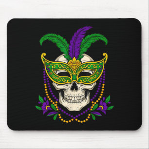 Mardi Gras Costume Sugar Skull Design Mouse Pad