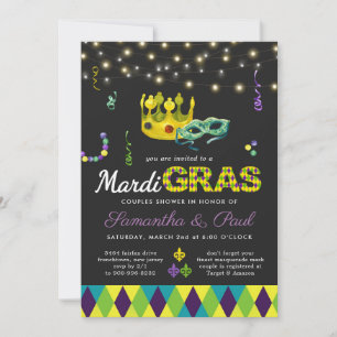 Mardi Gras Couple's Shower Invitation