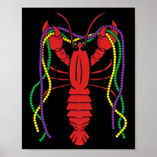 Mardi Gras Crawfish Costume Carnival Crayfish Cele Poster