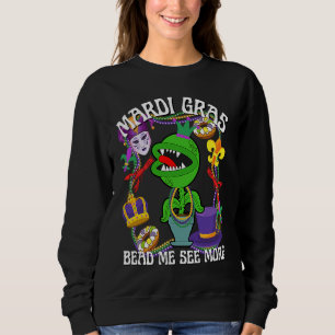 Mardi Gras Crawfish Crawdad Feed Me Beads Jester H Sweatshirt