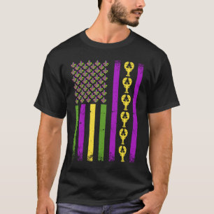 Mardi Gras Crawfish Flag For Men Mardi Gras Outfit T-Shirt