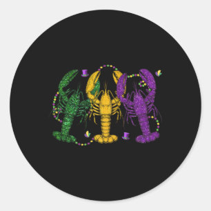 Mardi Gras Crawfish Funny Retro Parade Costume Adu Classic Round Sticker