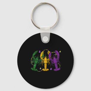 Mardi Gras Crawfish Funny Retro Parade Costume Adu Key Ring