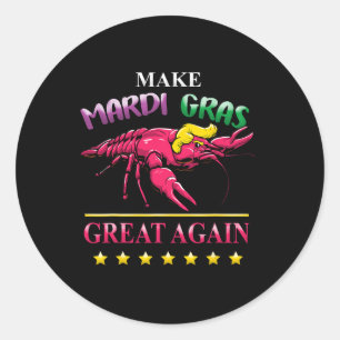 Mardi Gras Crawfish Trump Republican New Orleans L Classic Round Sticker
