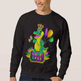 Mardi Gras Crocodile Alligator Lover New Orleans L Sweatshirt