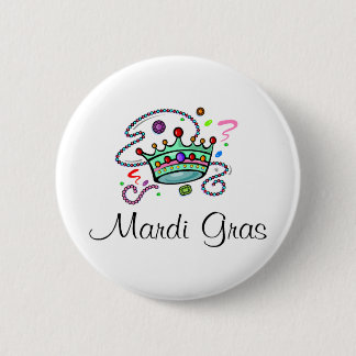 Mardi Gras Crown 6 Cm Round Badge