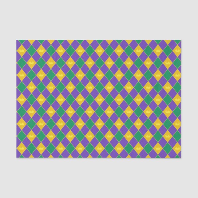 Mardi Gras Crown Pattern Tissue Paper (Front)