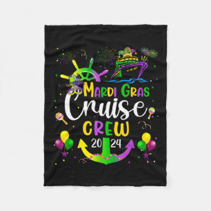 Mardi Gras Cruise 2024 Ship Family Matching Trip N Fleece Blanket