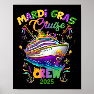 Mardi Gras Cruise 2025 Family Matching Party New O Poster