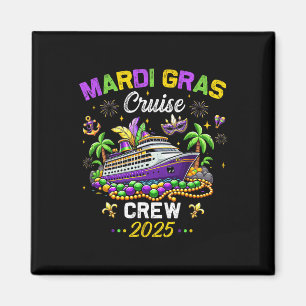 Mardi Gras Cruise 2025 Vintage Family Matching Tri Magnet