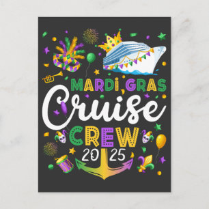 Mardi Gras Cruise Crew 2025 Matching Postcard