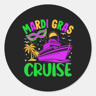 Mardi Gras Cruise Crew 2025 Trip New Orleans Famil Classic Round Sticker
