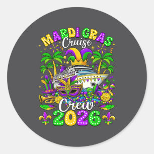 Mardi Gras Cruise Crew 2025 Trip New Orleans Famil Classic Round Sticker