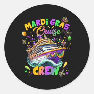 Mardi Gras Cruise Crew 2025 Trip New Orleans Famil Classic Round Sticker