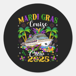 Mardi Gras Cruise Crew 2025 Trip New Orleans Famil Classic Round Sticker