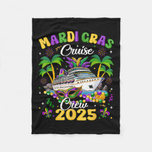 Mardi Gras Cruise Crew 2025 Trip New Orleans Famil Fleece Blanket