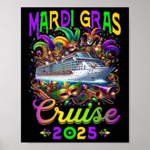 Mardi Gras Cruise Crew 2025 Trip New Orleans Famil Poster