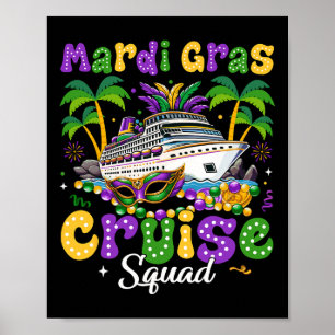 Mardi Gras Cruise Crew 2025 Trip New Orleans Famil Poster