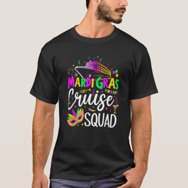 Mardi Gras Cruise Crew Cruising Mask Cruise Ship P T-Shirt (Front)