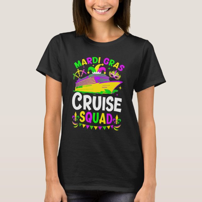 Mardi Gras Cruise Crew Cruising Mask Cruise Ship P T-Shirt (Front)