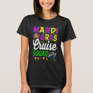 Mardi Gras Cruise Crew Cruising Mask Cruise Squad T-Shirt