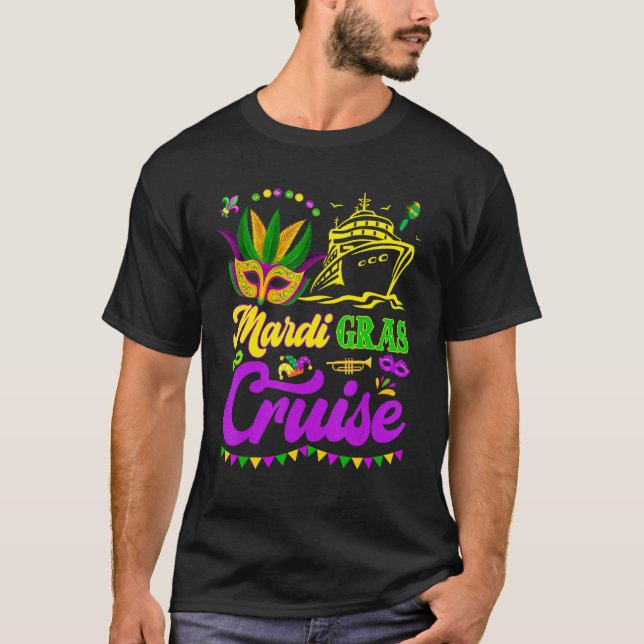 Mardi Gras Cruise Crew Cruising Matching Group Cru T-Shirt (Front)