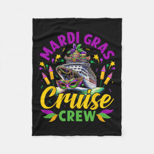 Mardi Gras Cruise Crew Trip New Orleans Family Mat Fleece Blanket