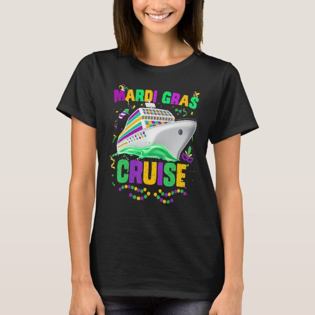 Mardi Gras Cruise Cruising Mask Cruise Ship Party  T-Shirt (Front)