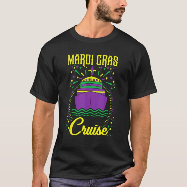 Mardi Gras Cruise Cruising Mask Cruise Ship Party  T-Shirt (Front)