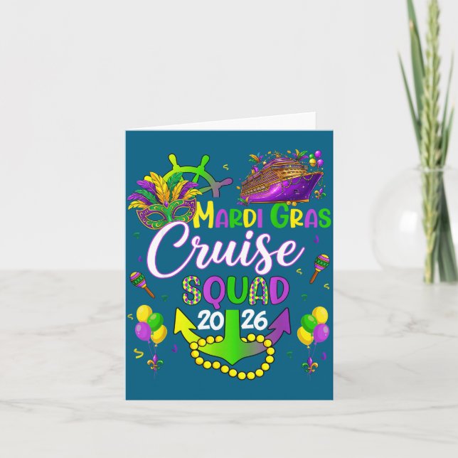 Mardi Gras Cruise Ship Family Design Card (Front)