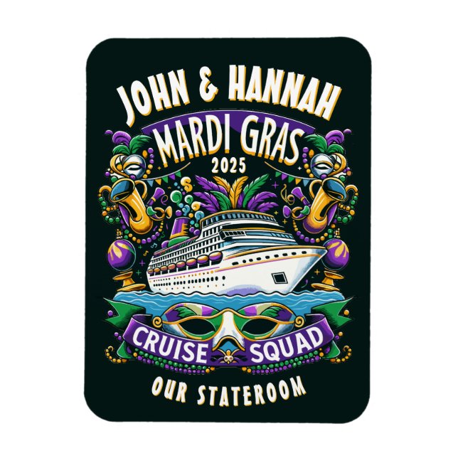 Mardi Gras Cruise Ship Stateroom Magnet (Vertical)