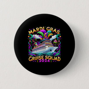 Mardi Gras Cruise Squad 2025 Funny Family Matching 6 Cm Round Badge