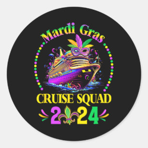 Mardi Gras Cruise Squad 2025 Matching Group Family Classic Round Sticker