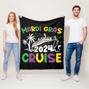 Mardi Gras Cruise Squad Fleece Blanket