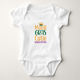 Mardi Gras Cutie Personalised Baby Bodysuit
