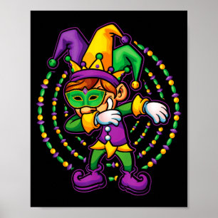 Mardi Gras Dabbing Boys Kids Gift Funny New Orlean Poster