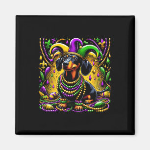 Mardi Gras Dachshund Dog Jester Magnet