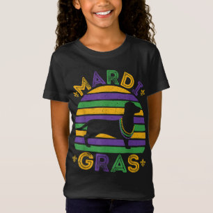 Mardi Gras Dachshund Pet Dog Lover Mum Women Gift T-Shirt