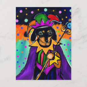 MARDI GRAS DACHSHUND POSTCARD
