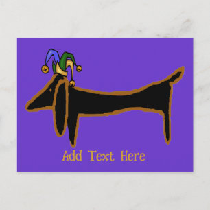 Mardi Gras Dachshund t Postcard