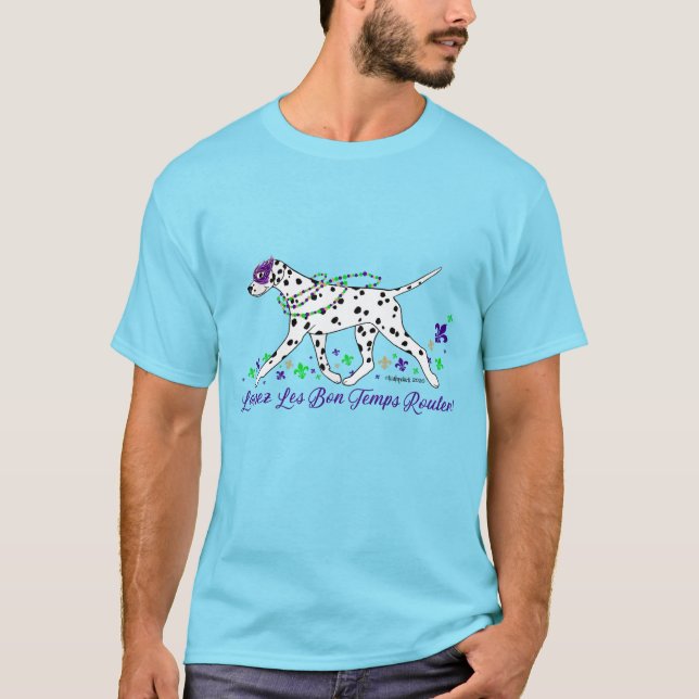 Mardi Gras Dalmatian T-Shirt (Front)