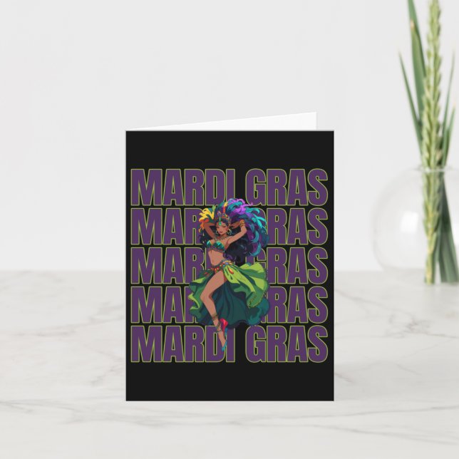 Mardi Gras Dancer Sticker  Card (Front)
